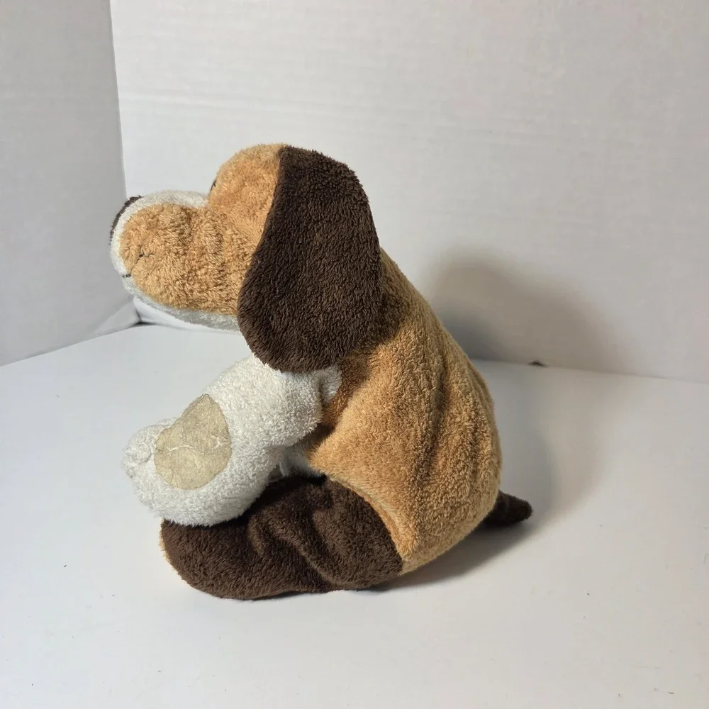 Ty Pluffies WHIFFER The DOG Plush Baby Lovey Stuffed Toy 2002 Brown Tan White